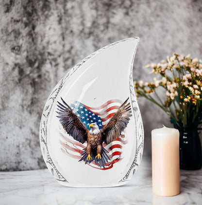 Classic 3-inch large Eagle Urn in Aluminium for Human Ashes