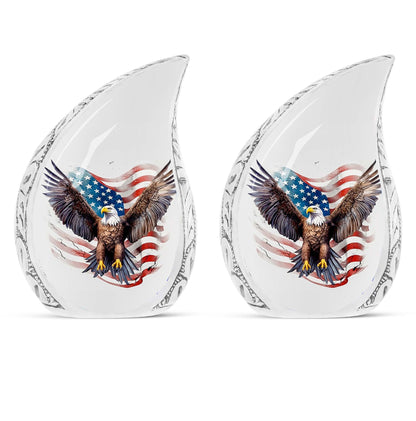 Classic 3-inch large Eagle Urn in Aluminium for Human Ashes