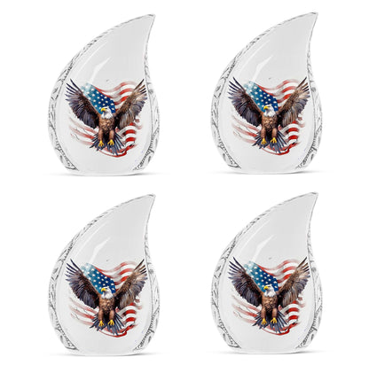 Classic 3-inch large Eagle Urn in Aluminium for Human Ashes