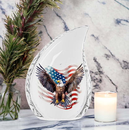 Classic 3-inch large Eagle Urn in Aluminium for Human Ashes