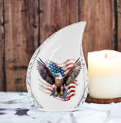 Classic 3-inch large Eagle Urn in Aluminium for Human Ashes
