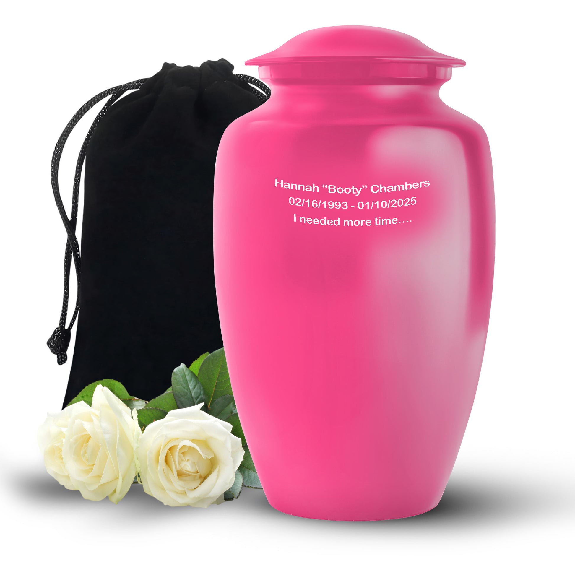 Bright Pink Large Customizable Cremation Urn for Adult Human Ashes