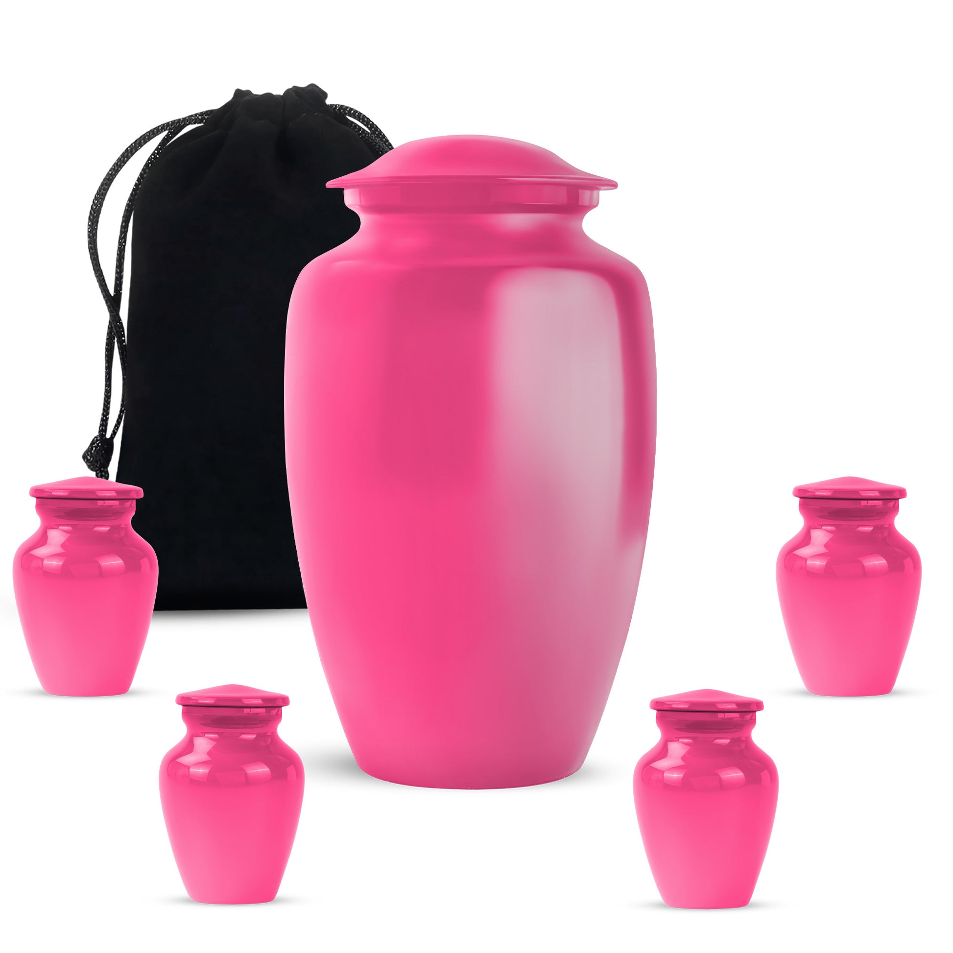 Bright Pink Large Customizable Cremation Urn for Adult Human Ashes