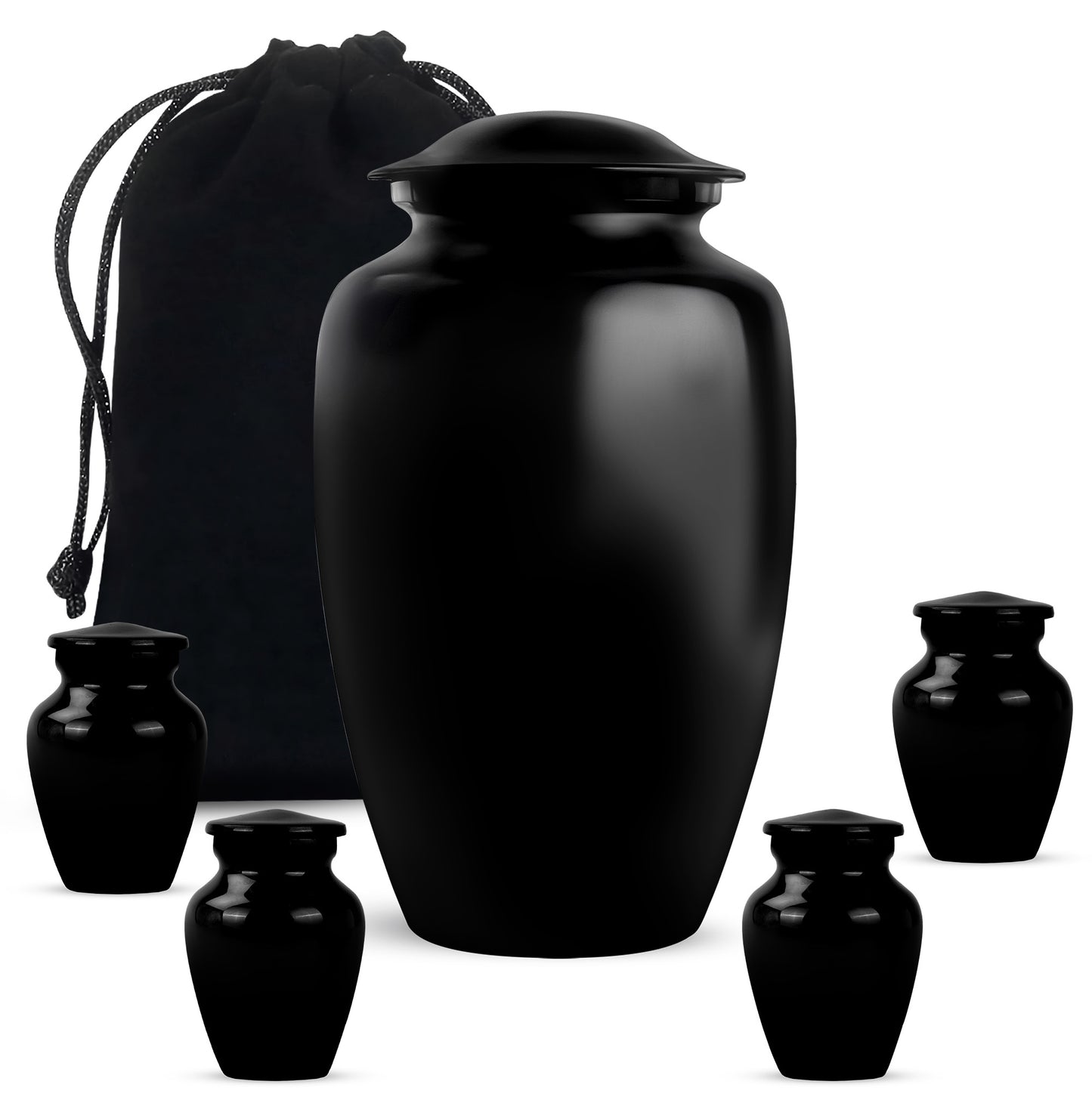 Black Memorial Urn for Loved One Cremation Keepsake