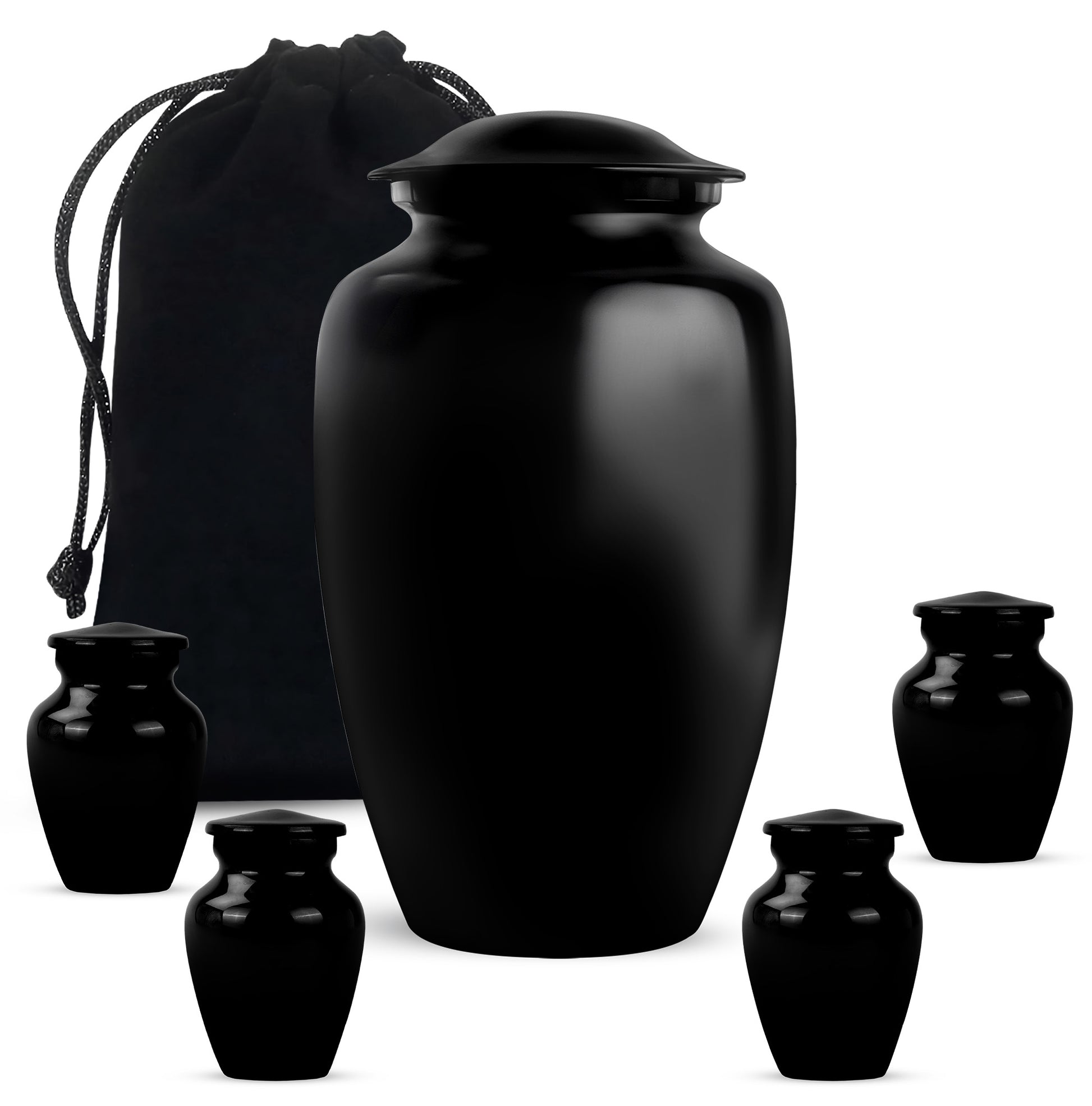Black Personalized Urn - Beautifully Handcrafted Urns For Human Ashes
