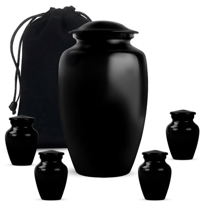 Black Memorial Urn for Loved One Cremation Keepsake