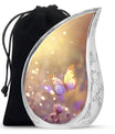 purple Butterfly & flower Urn - Sunset Memorial Urn For Funeral