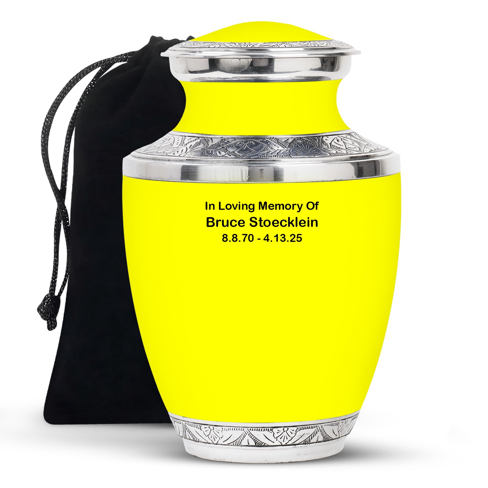 Yellow Urn for Ashes – Personalized Adult Urn