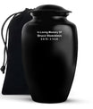 Black Custom Cremation Urn for Ashes - Customizable Urns For Ashes