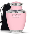 Pink Plain Custom Cremation Urn for Ashes - Plain Personalized Memorial Urn