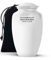 White Custom Urn for Ashes – Personalized Adult Urn