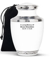White Custom Urn for Ashes – Personalized Adult Urn