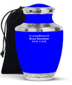 Plain Blue Cremation Custom Urn For Ashes - Large 10