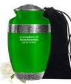 Green Custom Urn for Ashes – Personalized Plain Memorial Urns for Adults
