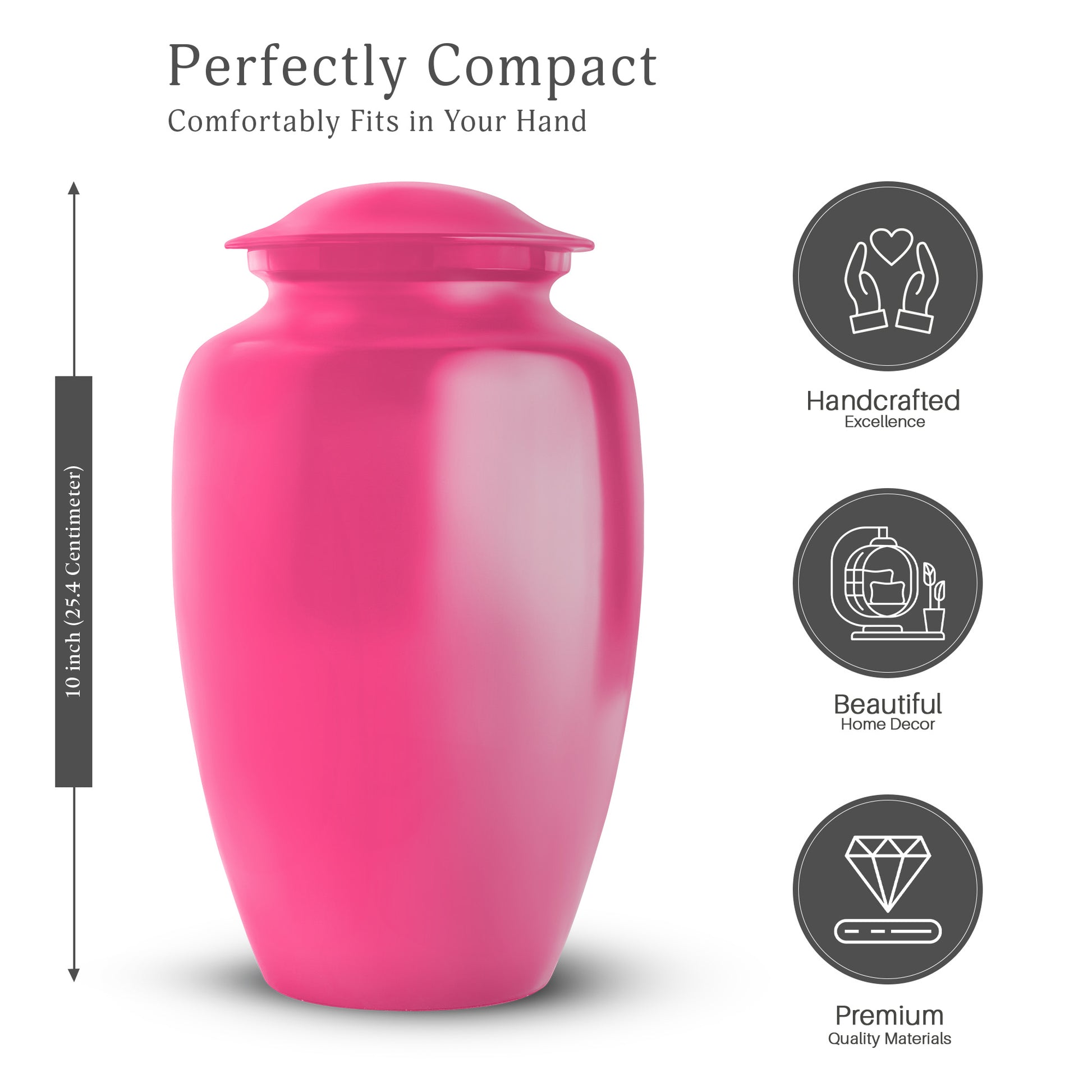 Bright Pink Large Customizable Cremation Urn for Adult Human Ashes