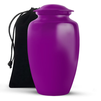 Purple Personalized Artistic Memorial Urn for Human Ashes - 10-inch, 200 cu in - Yatskia
