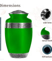 Green Custom Urn for Ashes – Personalized Plain Memorial Urns for Adults