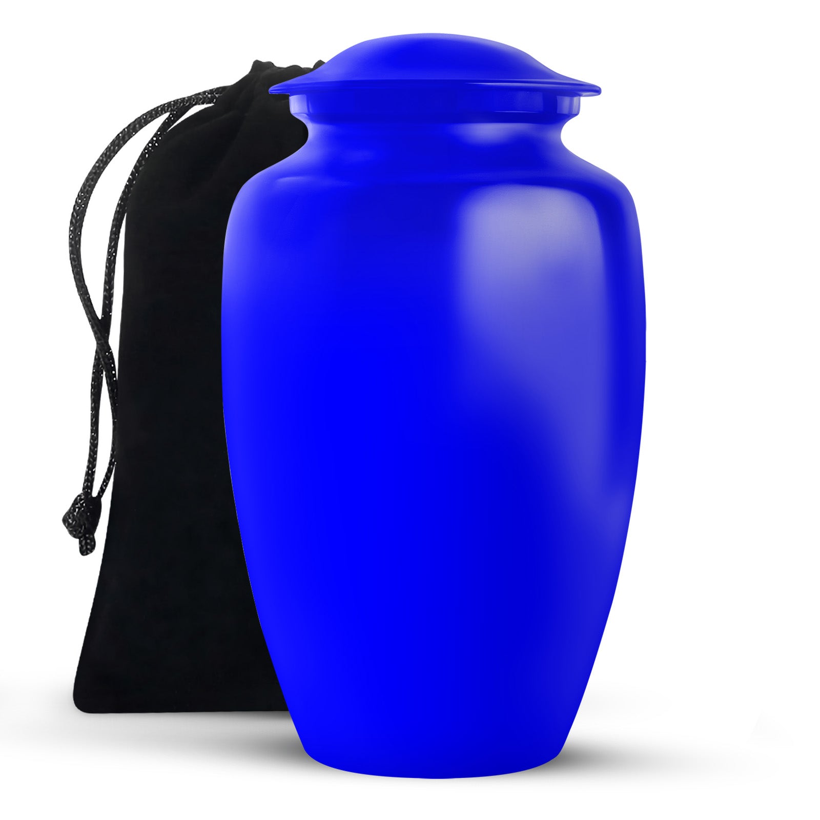 Plain Blue Cremation Custom Urn For Ashes - Large 10"