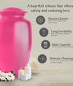 Bright Pink Large Customizable Cremation Urn for Adult Human Ashes