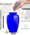Plain Blue Cremation Custom Urn For Ashes - Large 10
