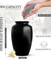 Black Custom Cremation Urn for Ashes - Customizable Urns For Ashes