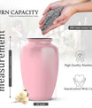 Pink Plain Custom Cremation Urn for Ashes - Plain Personalized Memorial Urn