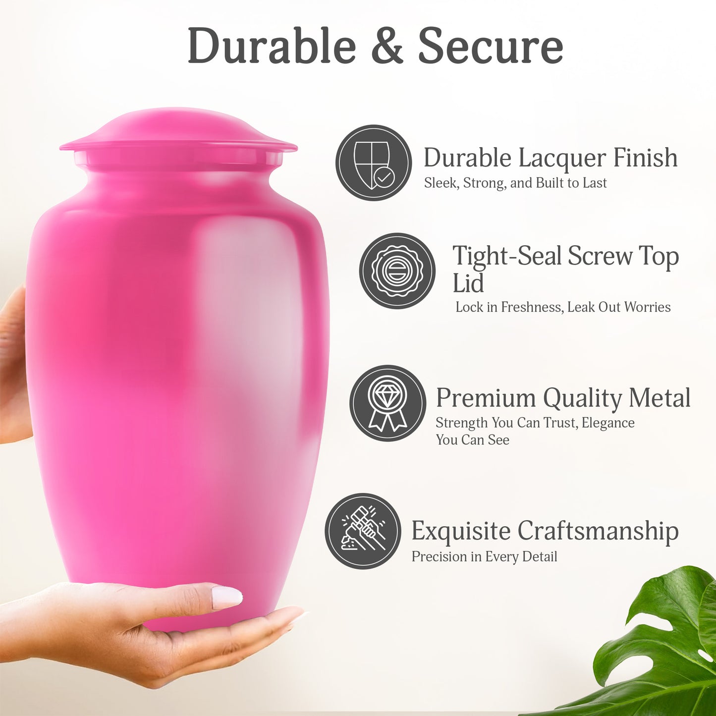 Pink Personalized Artistic Cremation Urn for Adult - Yatskia