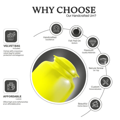 Yellow Personalized Artistic Cremation Urn for Human Ashes - Yatskia