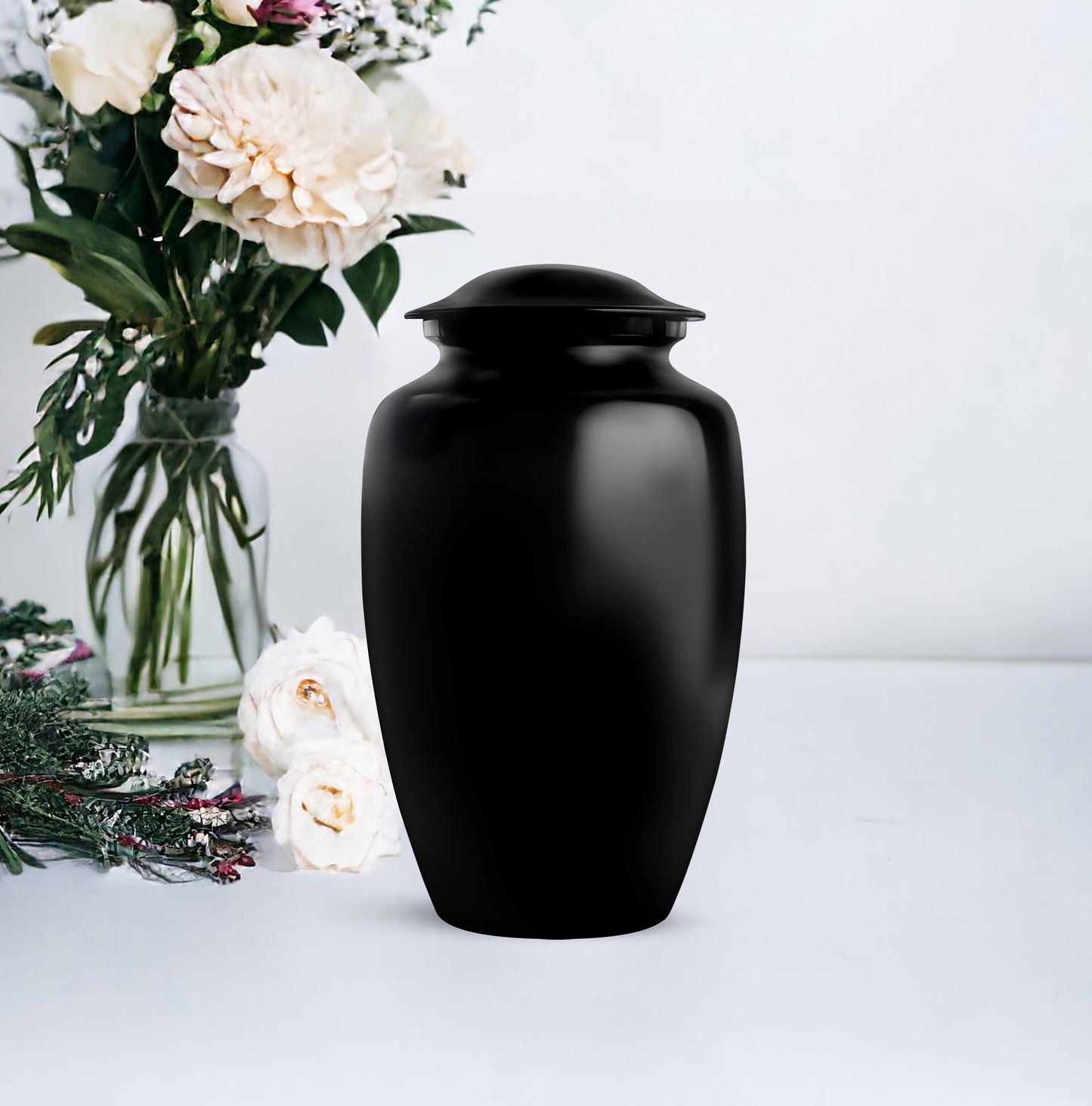 Black Memorial Urn for Loved One Cremation Keepsake
