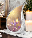 purple Butterfly & flower Urn - Sunset Memorial Urn For Funeral