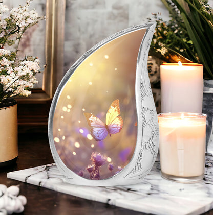 Purple Personalized Butterfly Cremation Urn for Human Ashes - Yatskia