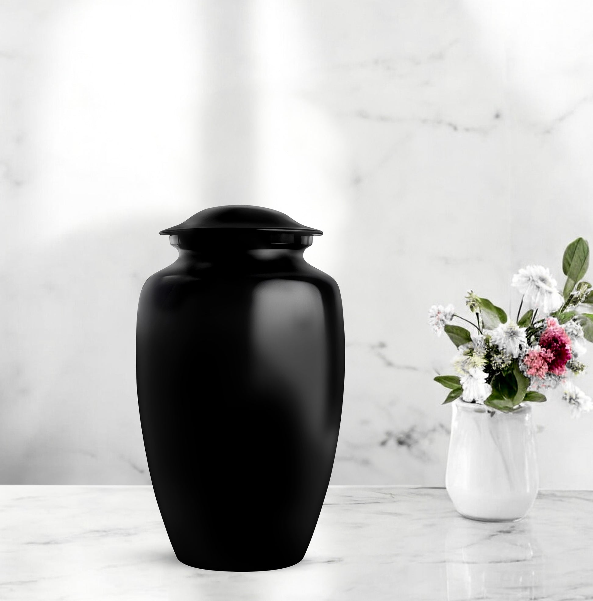 Black Personalized Urn - Beautifully Handcrafted Urns For Human Ashes