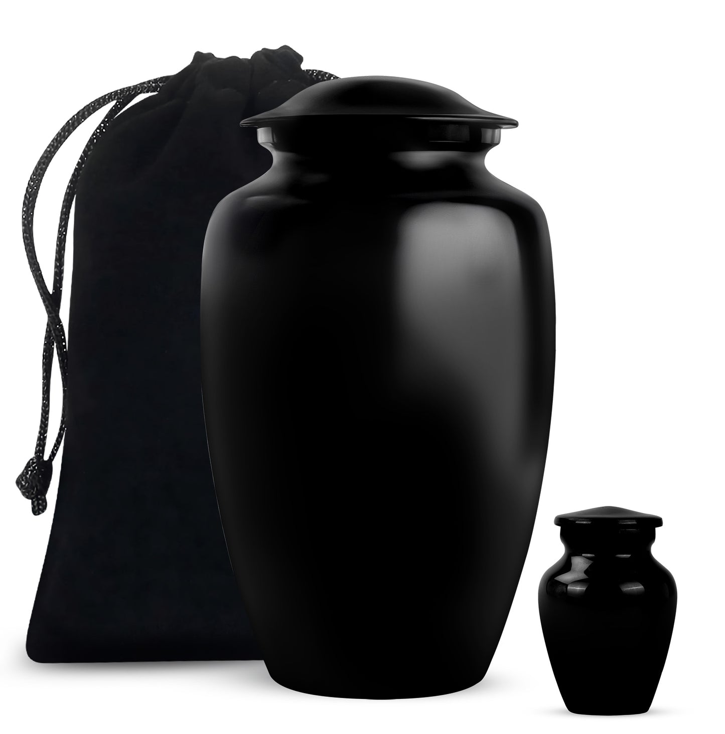 Black Memorial Urn for Loved One Cremation Keepsake