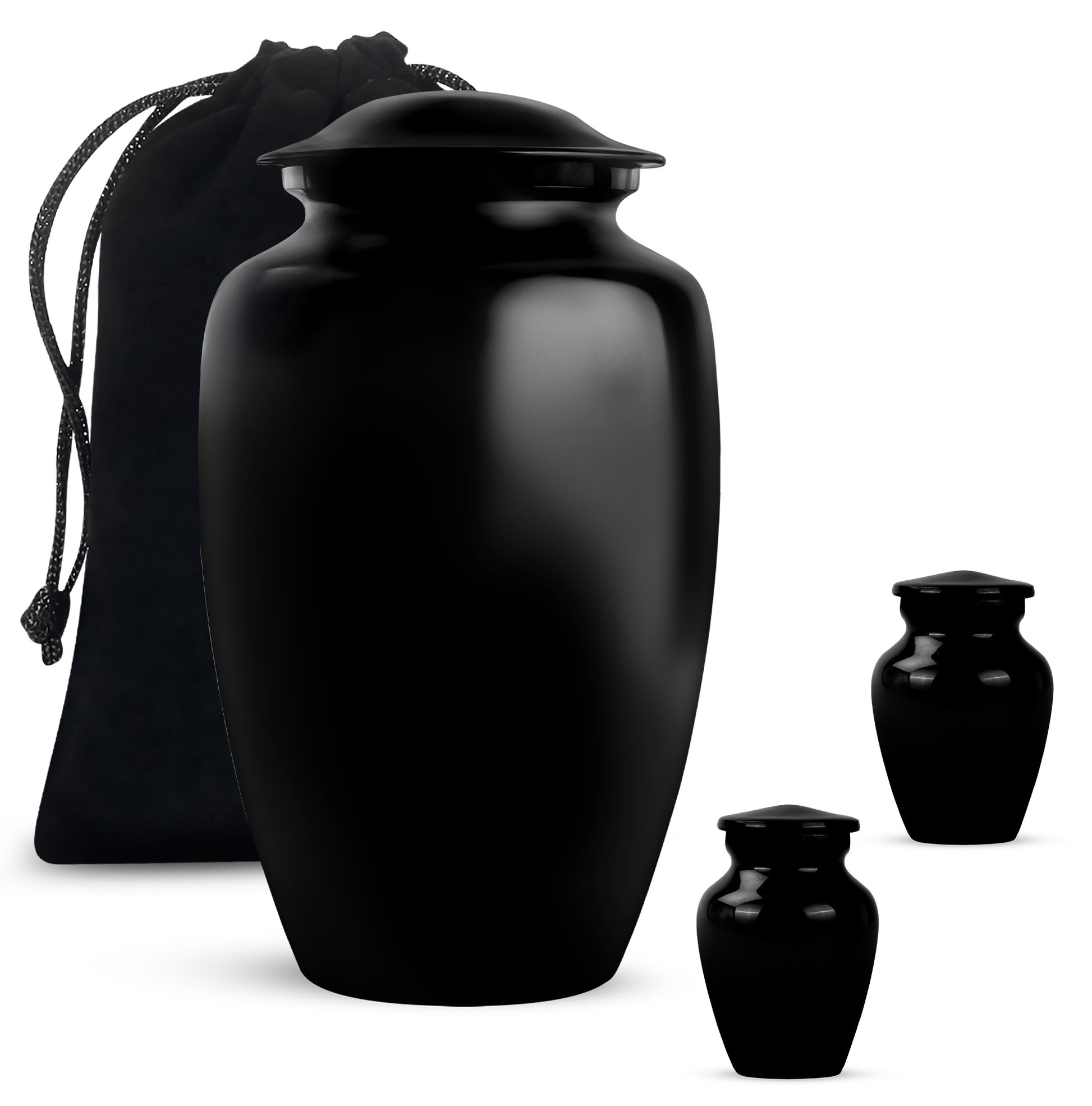 Black Personalized Urn - Beautifully Handcrafted Urns For Human Ashes