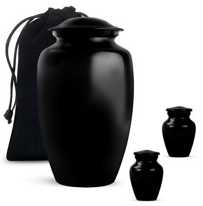 Black Memorial Urn for Loved One Cremation Keepsake