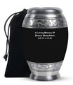 Black Custom Cremation Urn for Ashes - Customizable Urns For Ashes