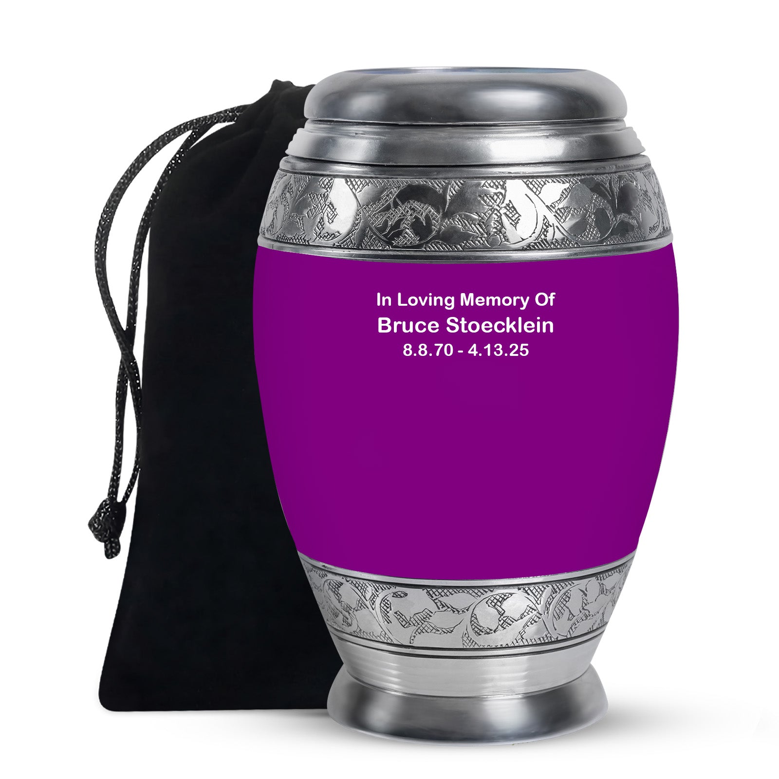 Purple Customizable Urn for Ashes – Personalized Purple Memorial Urn
