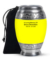 Yellow Urn for Ashes – Personalized Adult Urn