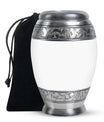 White Custom Urn for Ashes – Personalized Adult Urn