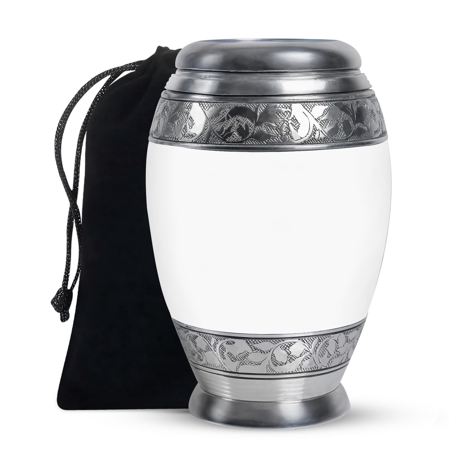 White Personalized White Cremation Urn for Human Ashes - Yatskia