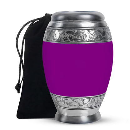Purple Personalized Artistic Memorial Urn for Human Ashes - 10-inch, 200 cu in - Yatskia