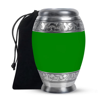 Green Personalized Artistic Memorial Urn for Adults - 10-inch, 200 cu in - Yatskia