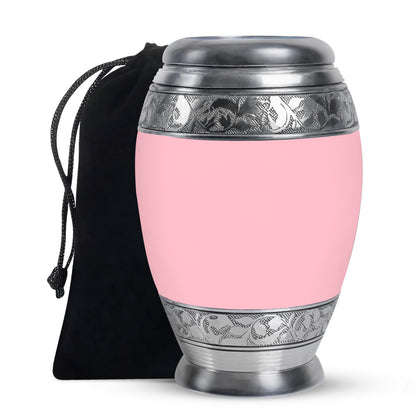 Pink Personalized Artistic Cremation Urn for Human Ashes - 10-inch, 200 cu in - Yatskia