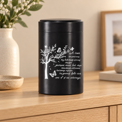 Black Stainless Steel Memorial Keepsake Urn