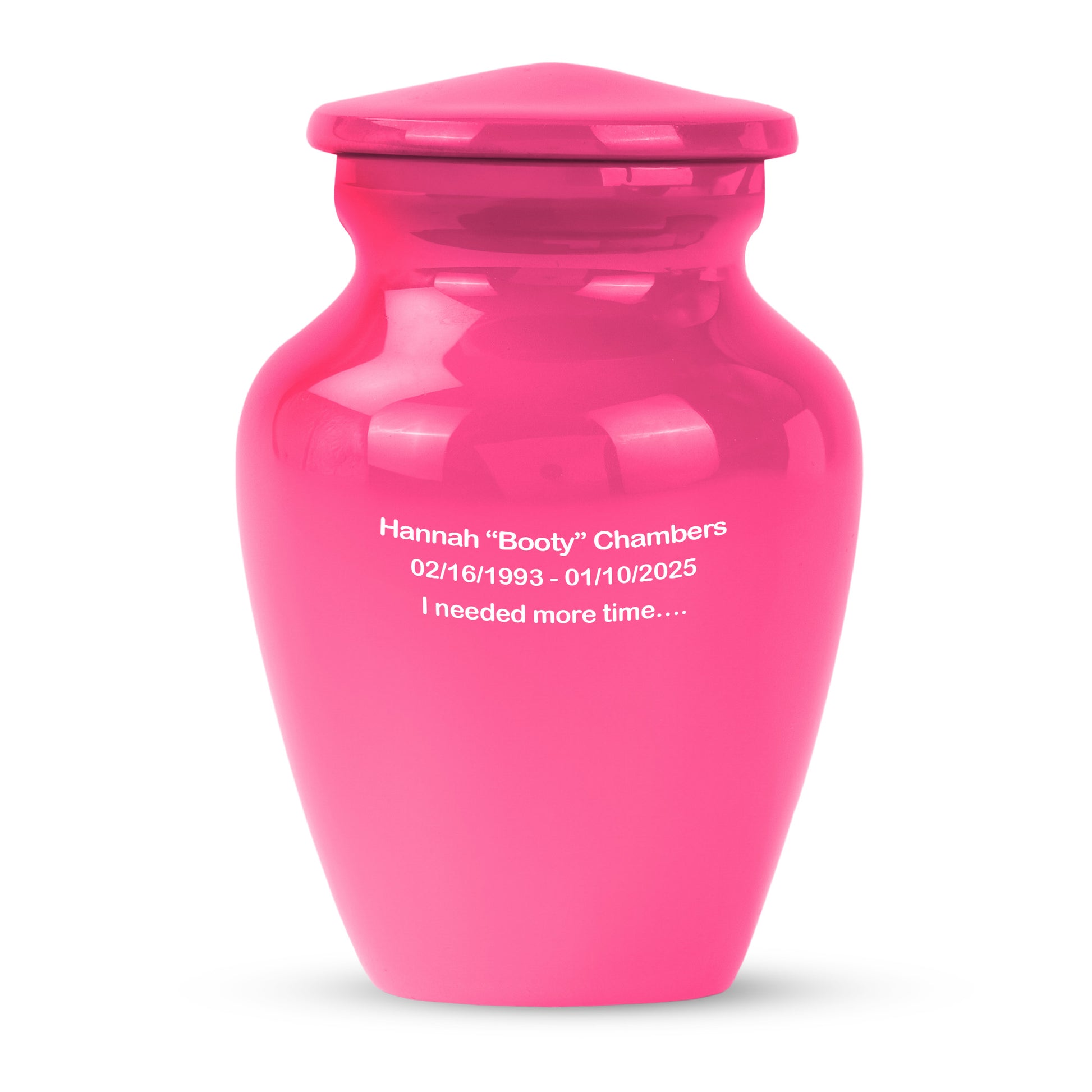 Bright Pink Large Customizable Cremation Urn for Adult Human Ashes