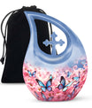 10-inch Butterfly Urn with Cross Drop design and Customization option, ideal as memorial and Cremation Urn