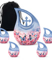 Pink Floral Decorative Urn For Human Ashes - Blue Butterfly Keepsake Urns