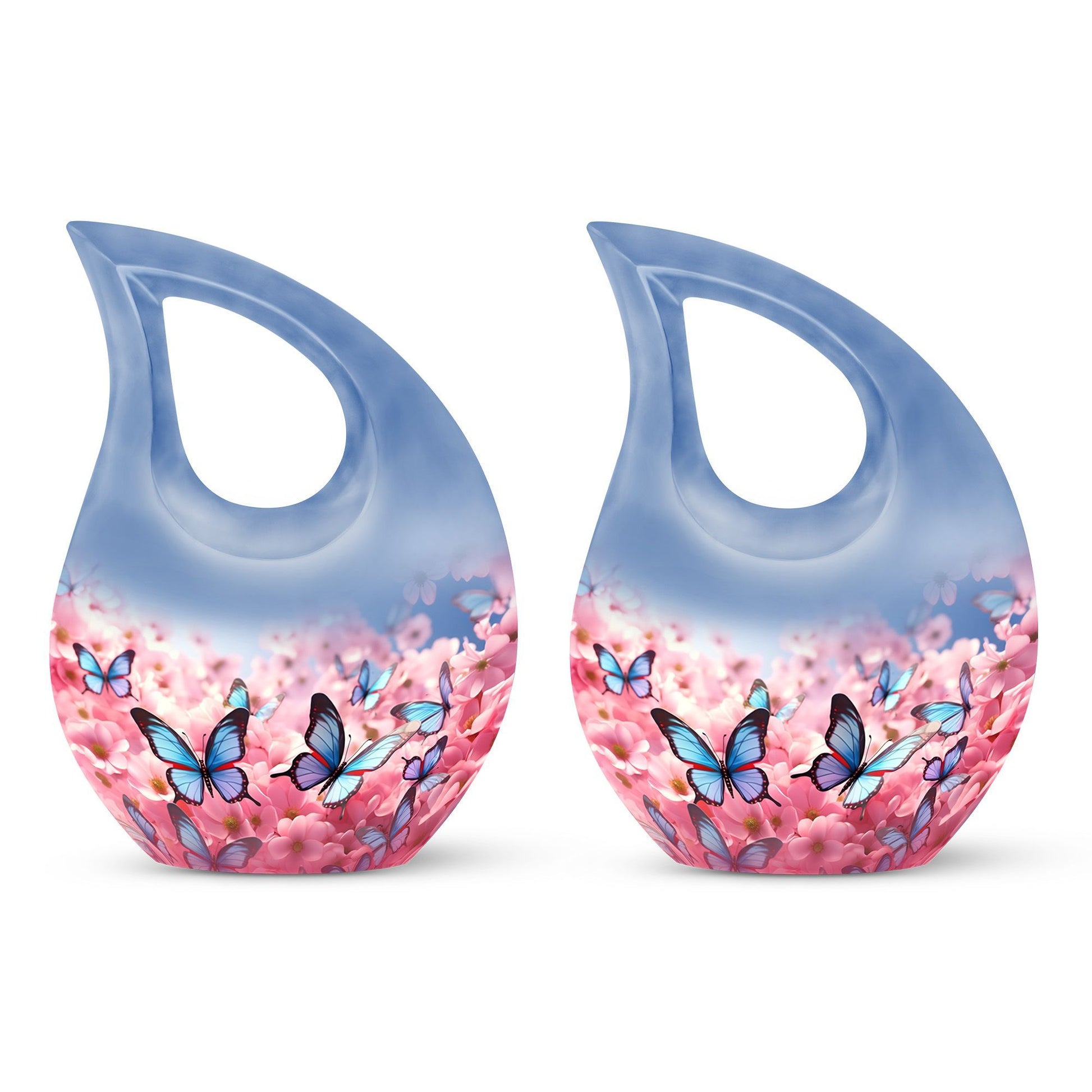 10-inch Butterfly Urn with Cross Drop design and Customization option, ideal as memorial and Cremation Urn