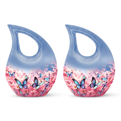 10-inch Butterfly Urn with Cross Drop design and Customization option, ideal as memorial and Cremation Urn