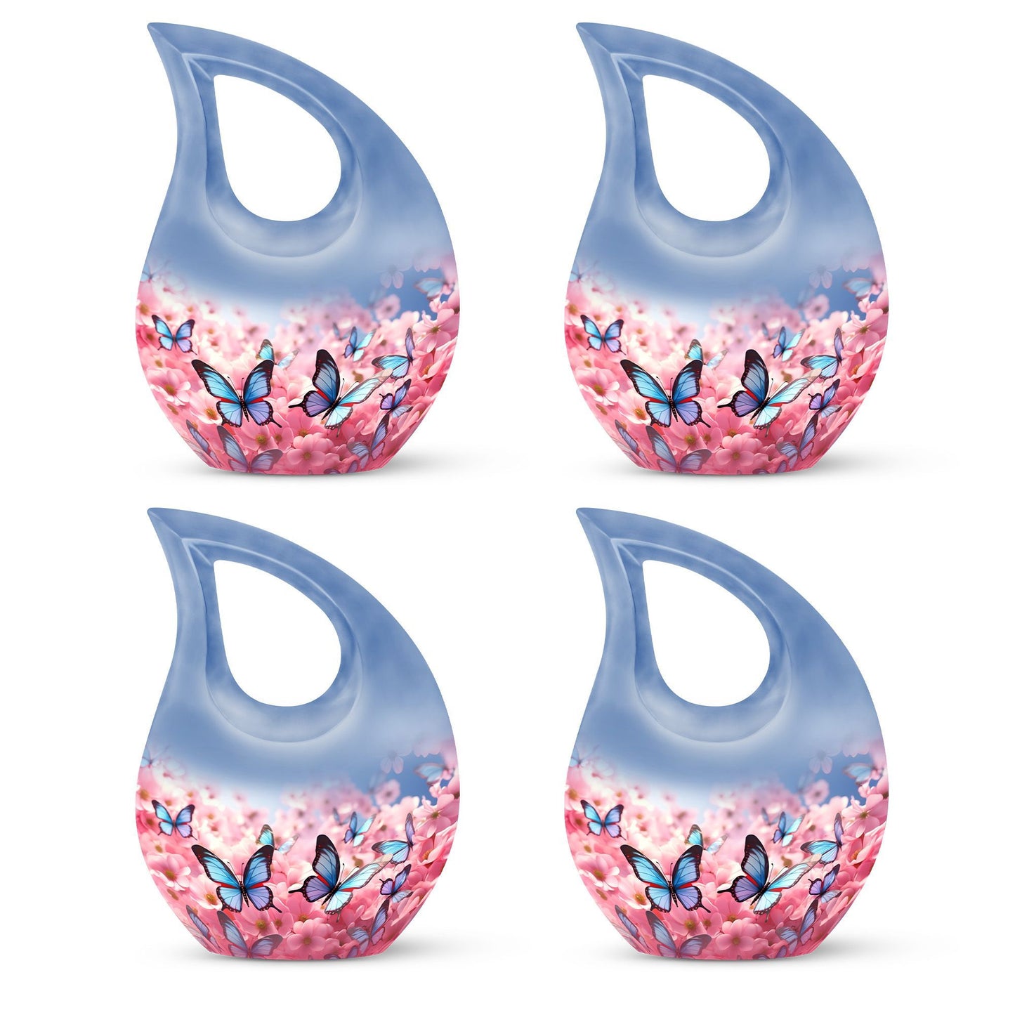 10-inch Butterfly Urn with Cross Drop design and Customization option, ideal as memorial and Cremation Urn